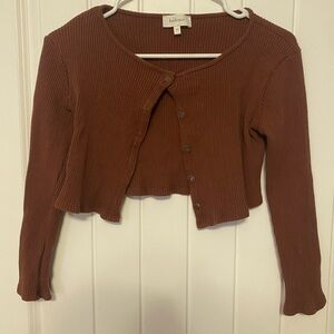 Bohme Brown Cropped Cardigan